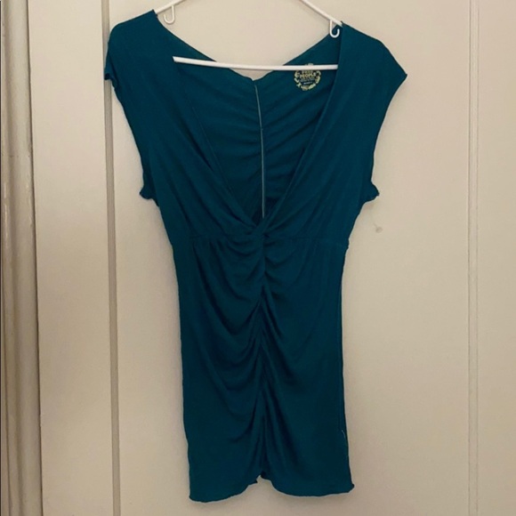 NWOT vintage free people blue v neck shirt size:M - Picture 2 of 10